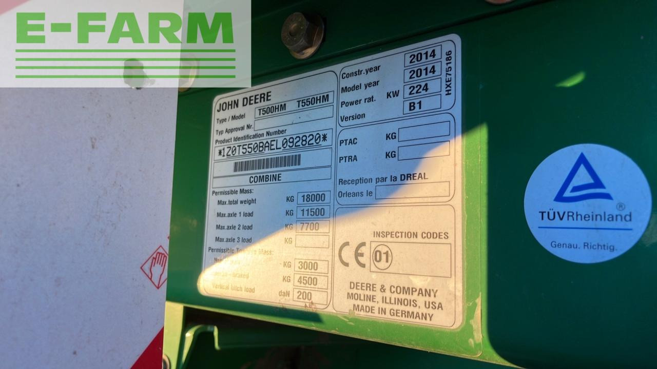 Sklízecí mlátička John Deere T550 HM: obrázek 14