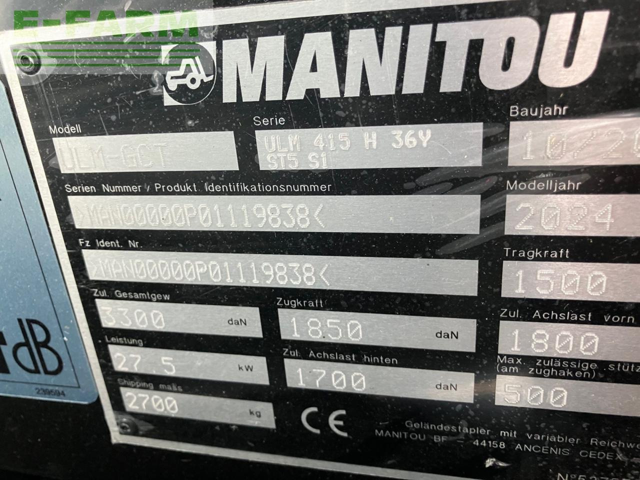 Teleskopický manipulátor Manitou ULM 415 H Classic: obrázek 9