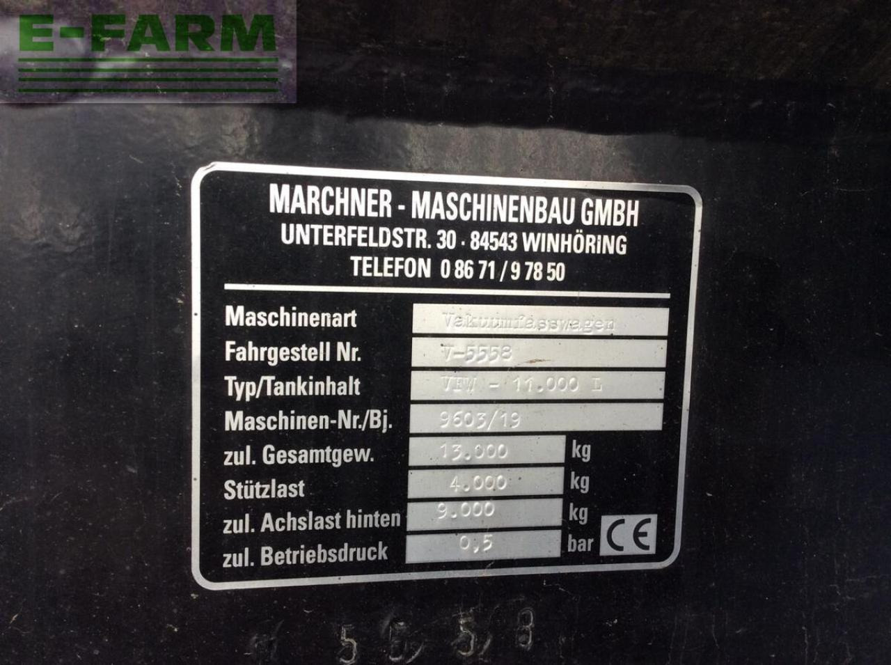 Fekální cisterna Marchner vfw 11.000 l einachs: obrázek 8