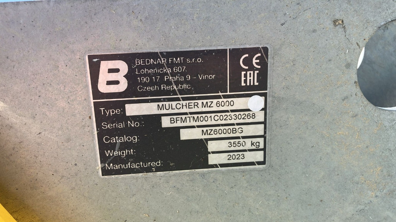 Bednar MZ 6000 - Kladívkový mulčovač: obrázek 1 Bednar MZ 6000 - Kladívkový mulčovač: obrázek 1