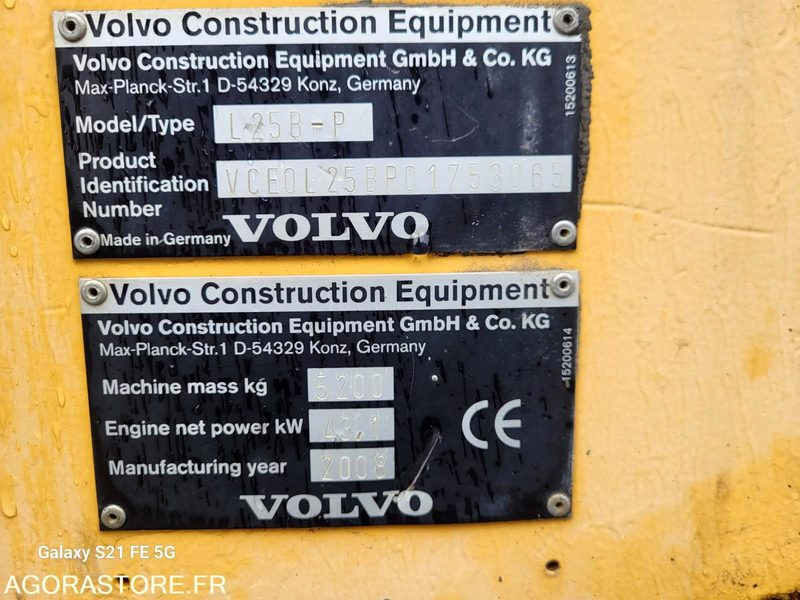 CHARGEUSE VOLVO L25B-P 2008 6200 HEURES - Nakladač: obrázek 5 CHARGEUSE VOLVO L25B-P 2008 6200 HEURES - Nakladač: obrázek 5