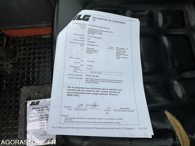 Teleskopický manipulátor Chariot télescopique JLG 3512: obrázek 20