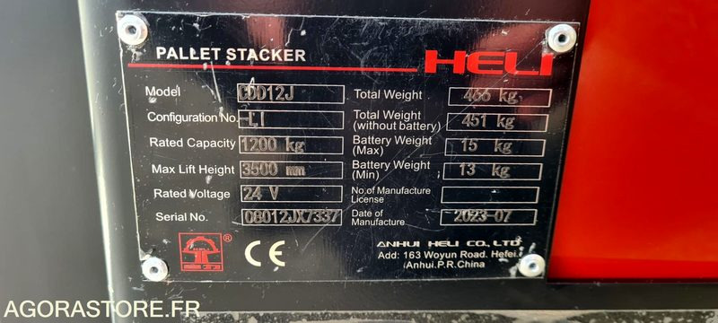 Stohovací vozík GERBEUR HELI 1.2 T CDD12J - 2022: obrázek 7