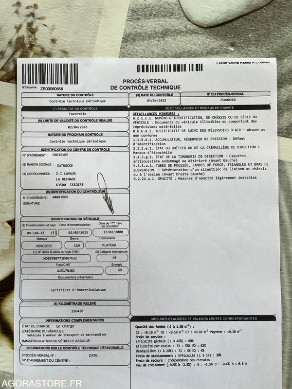 CAMION PLATEAU MERCEDES 15T - 2000 - Nákladní auto: obrázek 5 CAMION PLATEAU MERCEDES 15T - 2000 - Nákladní auto: obrázek 5