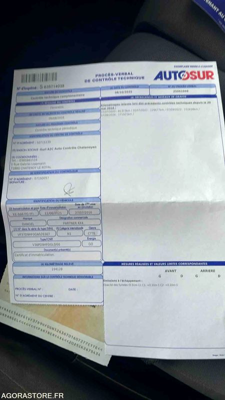 Malá dodávka PEUGEOT PARTNER DANGEL - 2016 - 194550KM - EE566FD: obrázek 37 Malá dodávka PEUGEOT PARTNER DANGEL - 2016 - 194550KM - EE566FD: obrázek 37