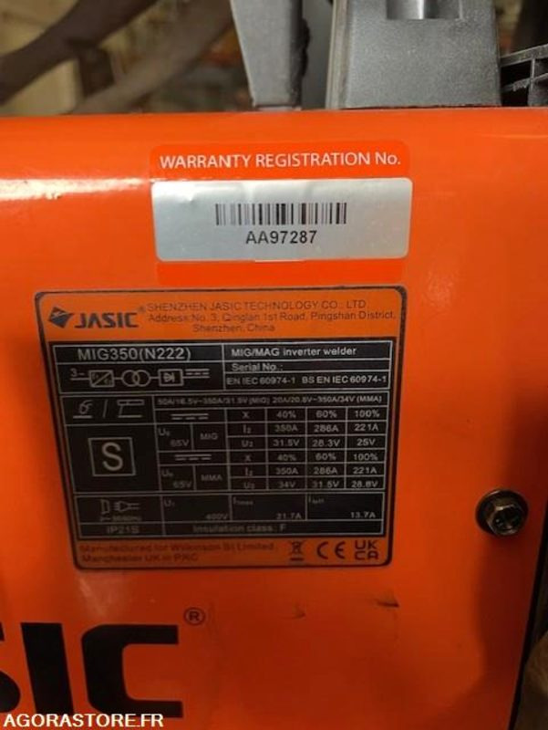 Stavební zařízení Poste a souder Jasic 350 multi process + consommables: obrázek 7