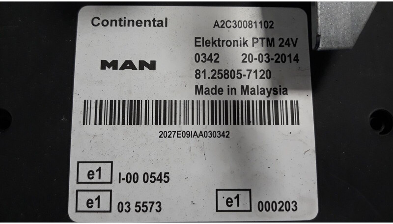 MAN TGX - Řídicí blok pro Nákladní auto: obrázek 4 MAN TGX - Řídicí blok pro Nákladní auto: obrázek 4