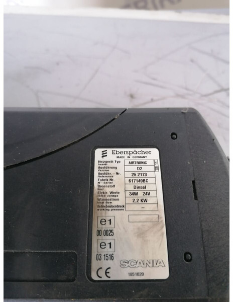 Scania auxiliary cab heater Eberspacher 2.2 KW - Topení/ Ventilace pro Nákladní auto: obrázek 3 Scania auxiliary cab heater Eberspacher 2.2 KW - Topení/ Ventilace pro Nákladní auto: obrázek 3