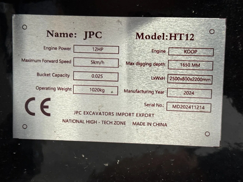 Mini rýpadlo JPC HT12 - NEW AND UNUSED!: obrázek 6
