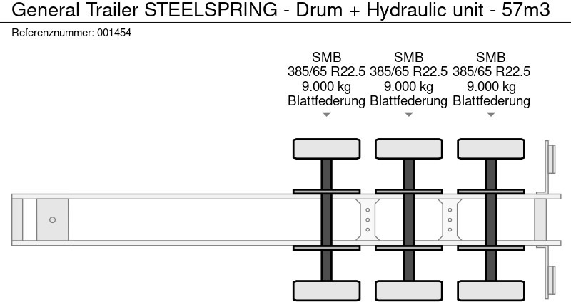 Sklápěcí návěs General Trailer STEELSPRING - Drum + Hydraulic unit - 57m3: obrázek 18