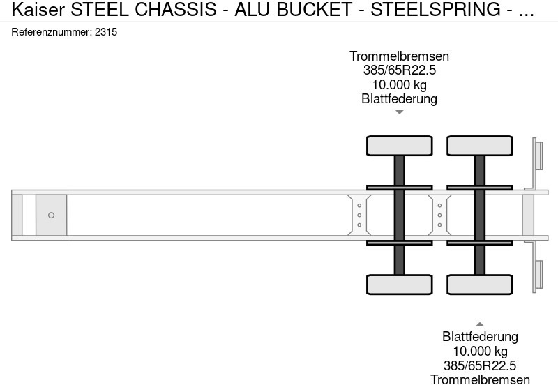 Sklápěcí návěs Kaiser STEEL CHASSIS - ALU BUCKET - STEELSPRING - DRUM BRAKES: obrázek 16