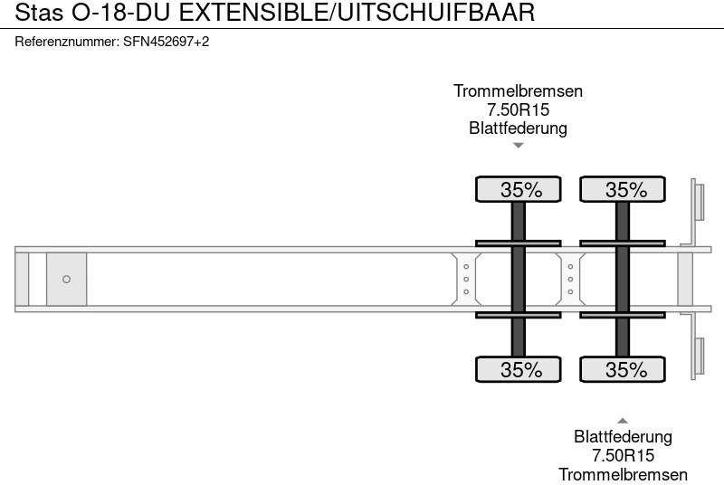 Podvalníkový návěs Stas O-18-DU EXTENSIBLE/UITSCHUIFBAAR: obrázek 10