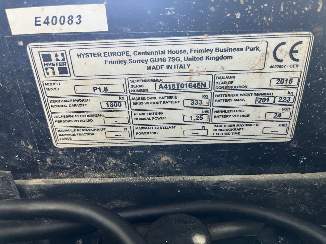 Hyster P1.8 - Paletový vozík: obrázek 4 Hyster P1.8 - Paletový vozík: obrázek 4