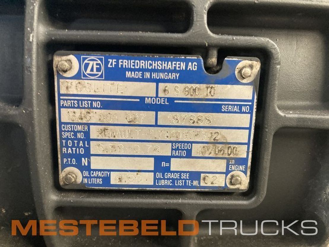 Renault Versnellingsbak 6 S 800 TO - Převodovka pro Nákladní auto: obrázek 3 Renault Versnellingsbak 6 S 800 TO - Převodovka pro Nákladní auto: obrázek 3