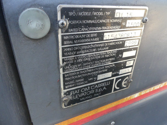 Chariot élévateur électrique Fiat OM EU 15 - Elektrický vysokozdvižný vozík: obrázek 5 Chariot élévateur électrique Fiat OM EU 15 - Elektrický vysokozdvižný vozík: obrázek 5