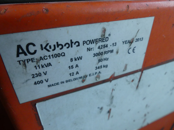Groupe électrogène diesel Kubota AC1100Q (new boy) - Elektrický generátor: obrázek 3 Groupe électrogène diesel Kubota AC1100Q (new boy) - Elektrický generátor: obrázek 3