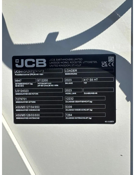 Kolový nakladač JCB 417HT Stage V 2023!: obrázek 19