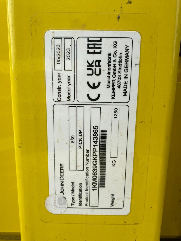 John Deere 639 - Příslušenství pro sklízecí řezačky: obrázek 2 John Deere 639 - Příslušenství pro sklízecí řezačky: obrázek 2