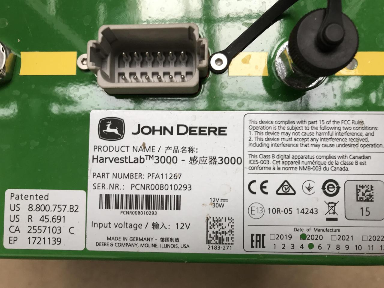 John Deere HarvestLab 3000 - Navigační systém pro Zemědělská technika: obrázek 5 John Deere HarvestLab 3000 - Navigační systém pro Zemědělská technika: obrázek 5