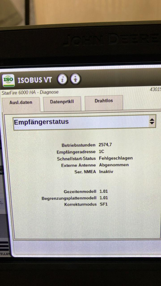 John Deere SF6000 - Navigační systém pro Zemědělská technika: obrázek 5 John Deere SF6000 - Navigační systém pro Zemědělská technika: obrázek 5