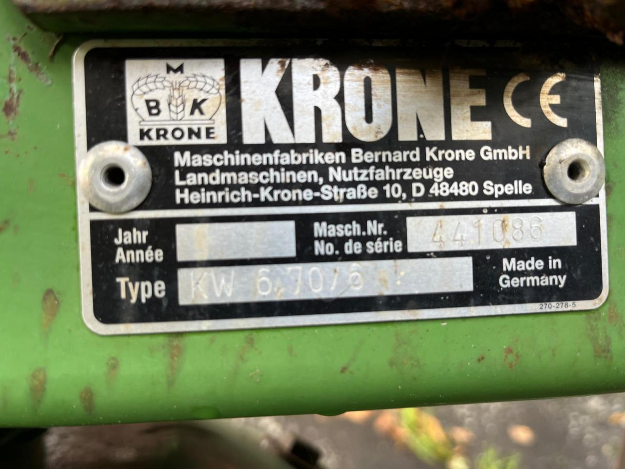 Krone KW 6.70/6 - Obraceč/ Shrnovač: obrázek 2 Krone KW 6.70/6 - Obraceč/ Shrnovač: obrázek 2