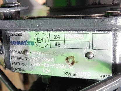 Komatsu SAA6D102E-20K-01-31501 Komatsu WA320-5 / PC240-7 - Motor pro Kolový nakladač: obrázek 1 Komatsu SAA6D102E-20K-01-31501 Komatsu WA320-5 / PC240-7 - Motor pro Kolový nakladač: obrázek 1