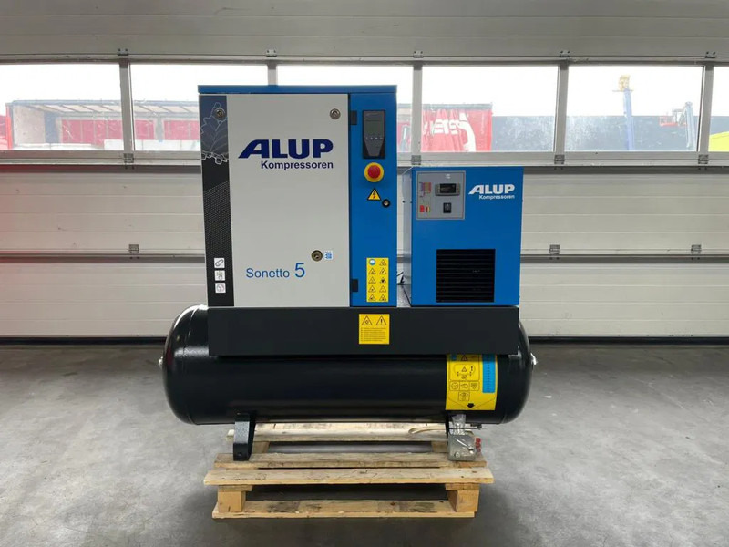 Alup Sonetto 5 + 200 Elektrische Schroefcompressor 4 kW 470 L / min 10 Bar met droger en ketel - Mobilní kompresor: obrázek 1 Alup Sonetto 5 + 200 Elektrische Schroefcompressor 4 kW 470 L / min 10 Bar met droger en ketel - Mobilní kompresor: obrázek 1
