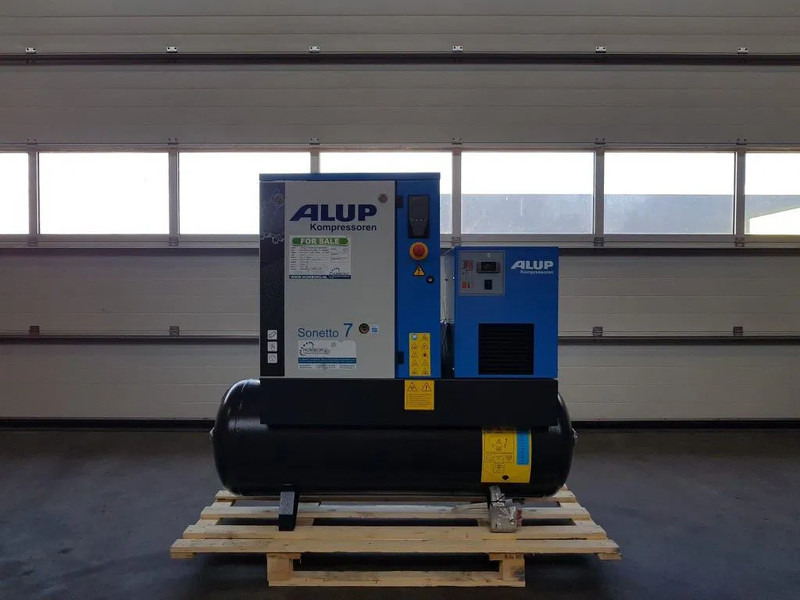 Alup Sonetto 7.5 + 200 Elektrische Schroefcompressor met ketel en droger 5.5 kW 750 L / min 10 Bar - Mobilní kompresor: obrázek 1 Alup Sonetto 7.5 + 200 Elektrische Schroefcompressor met ketel en droger 5.5 kW 750 L / min 10 Bar - Mobilní kompresor: obrázek 1