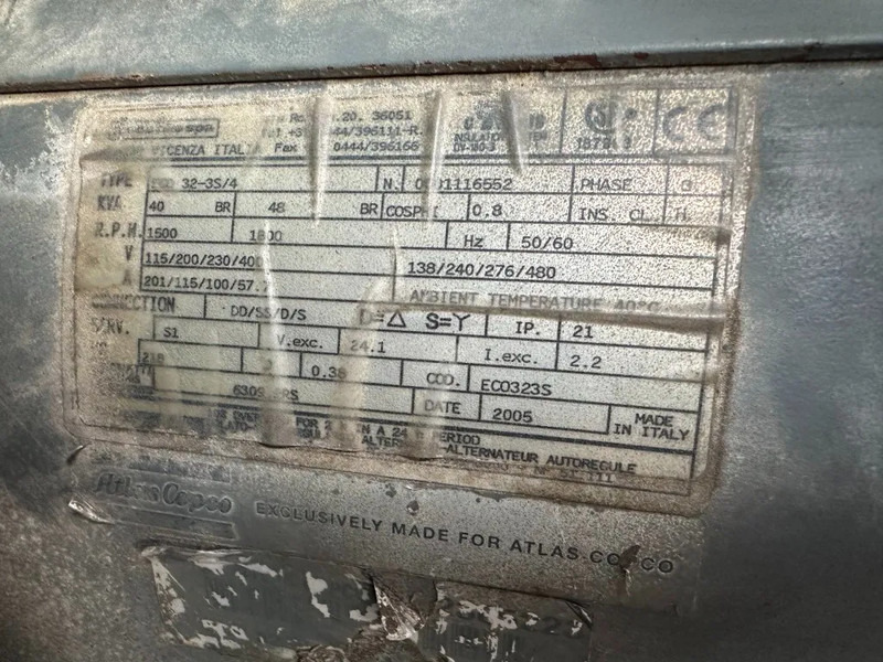 Elektrický generátor Atlas-Copco QAS 38 Yanmar Mecc Alte Spa 40 kVA Silent generatorset: obrázek 18