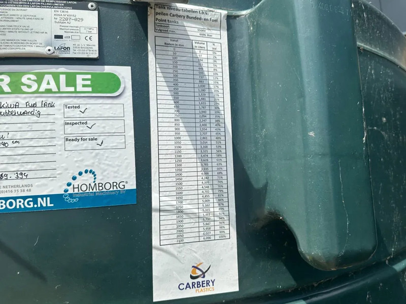 Cisternové vozidlo Carbery 5500 V Kiwa Dubbelwandig met mangat Dubbelwandige Brandstoftank Dieseltank Kiwa 5700 liter New !: obrázek 11 Cisternové vozidlo Carbery 5500 V Kiwa Dubbelwandig met mangat Dubbelwandige Brandstoftank Dieseltank Kiwa 5700 liter New !: obrázek 11