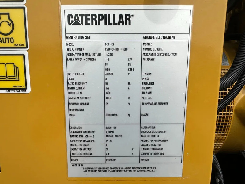 Caterpillar DE110E2 110 kVA Silent generatorset as New ! 121 hours XXL tank - Elektrický generátor: obrázek 3 Caterpillar DE110E2 110 kVA Silent generatorset as New ! 121 hours XXL tank - Elektrický generátor: obrázek 3