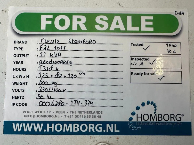 Elektrický generátor Deutz F2L 1011 Stamford 11 kVA generatorset: obrázek 14 Elektrický generátor Deutz F2L 1011 Stamford 11 kVA generatorset: obrázek 14