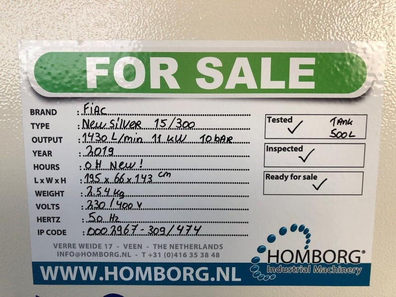 Nový Mobilní kompresor Fiac New Silver 15 / 500 Silent 11 kW 1430 L / min Elektrische Schroefcompressor met ketel: obrázek 17