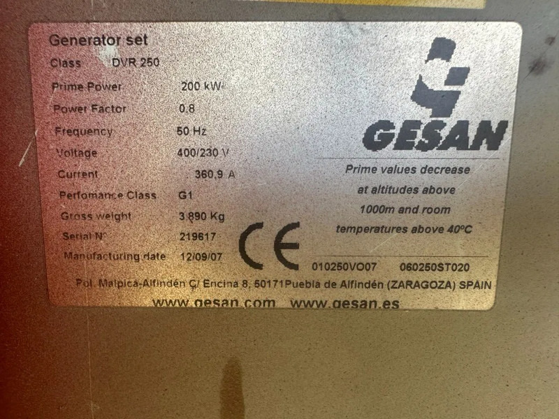 GESAN DVR 250 Volvo Stamford 275 kVA Silent Rental generatorset - Elektrický generátor: obrázek 5 GESAN DVR 250 Volvo Stamford 275 kVA Silent Rental generatorset - Elektrický generátor: obrázek 5