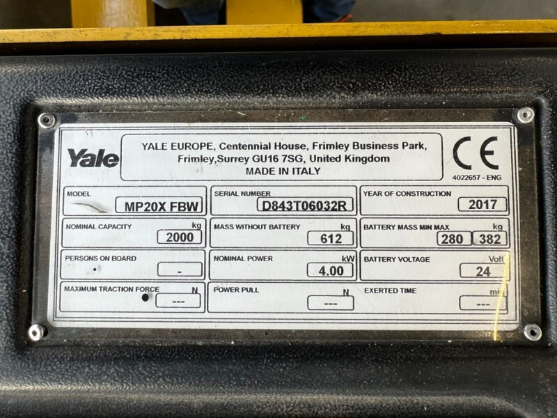 Hyster MP20X FBW 2 ton Palletwagen Elektra Pallettruck Meerijder - Paletový vozík: obrázek 4 Hyster MP20X FBW 2 ton Palletwagen Elektra Pallettruck Meerijder - Paletový vozík: obrázek 4