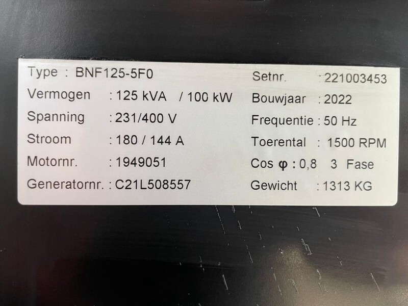 Iveco NEF 45 TM3 Stamford 125 kVA generatorset New ! - Elektrický generátor: obrázek 3 Iveco NEF 45 TM3 Stamford 125 kVA generatorset New ! - Elektrický generátor: obrázek 3