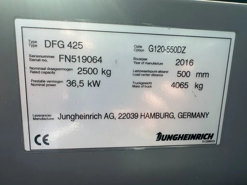 Jungheinrich DFG 425 Triplex Freelift Sideshift 2.5 ton Diesel Heftruck as New ! 675 hours ! - Dieselový vysokozdvižný vozík: obrázek 4 Jungheinrich DFG 425 Triplex Freelift Sideshift 2.5 ton Diesel Heftruck as New ! 675 hours ! - Dieselový vysokozdvižný vozík: obrázek 4