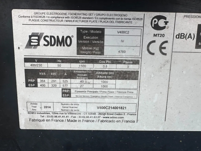 SDMO V400C2 Volvo Penta 440 kVA Silent generatorset - Elektrický generátor: obrázek 3 SDMO V400C2 Volvo Penta 440 kVA Silent generatorset - Elektrický generátor: obrázek 3