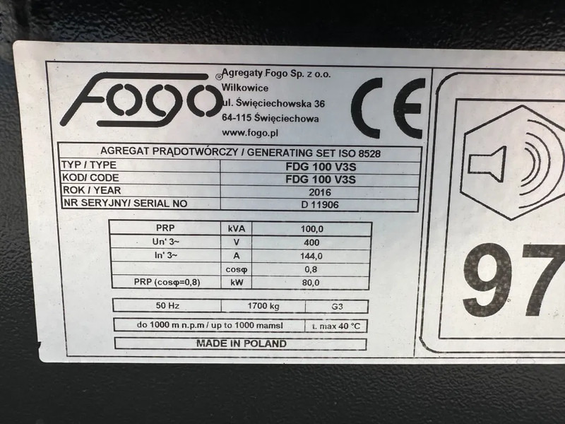 Volvo Penta TAD 551 GE Fogo 100 kVA Silent Rental generatorset - Elektrický generátor: obrázek 3 Volvo Penta TAD 551 GE Fogo 100 kVA Silent Rental generatorset - Elektrický generátor: obrázek 3