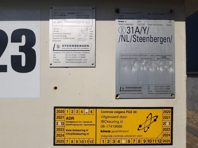 Skladovací nádrž dieseltank Steenbergen 3000 liter Kiwa IBC Dieseltank: obrázek 9