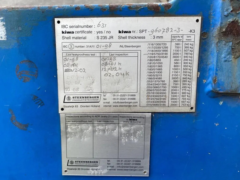 Steenbergen 2000 liter Kiwa IBC dieseltank met handpomp - Skladovací nádrž: obrázek 4 Steenbergen 2000 liter Kiwa IBC dieseltank met handpomp - Skladovací nádrž: obrázek 4
