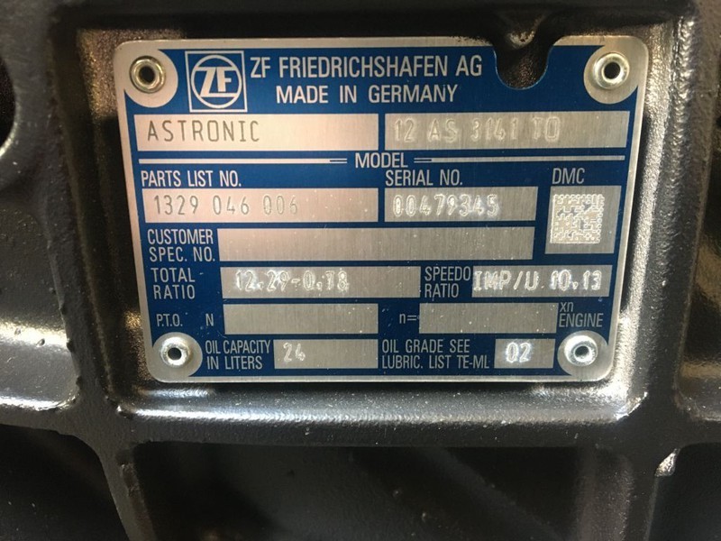 DAF Versnellingsbak ZF 12 AS 3141 TO 12,29 - 0,78 INTARDER - Převodovka: obrázek 3 DAF Versnellingsbak ZF 12 AS 3141 TO 12,29 - 0,78 INTARDER - Převodovka: obrázek 3