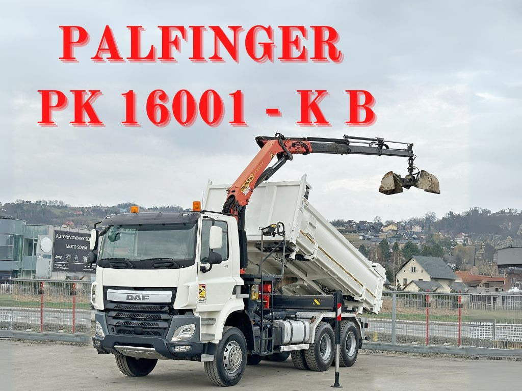 DAF CF 410 * Kipper 4,90 m + PK 16001 - K B * 6x4 - Sklápěč, Auto s hydraulickou rukou: obrázek 1 DAF CF 410 * Kipper 4,90 m + PK 16001 - K B * 6x4 - Sklápěč, Auto s hydraulickou rukou: obrázek 1