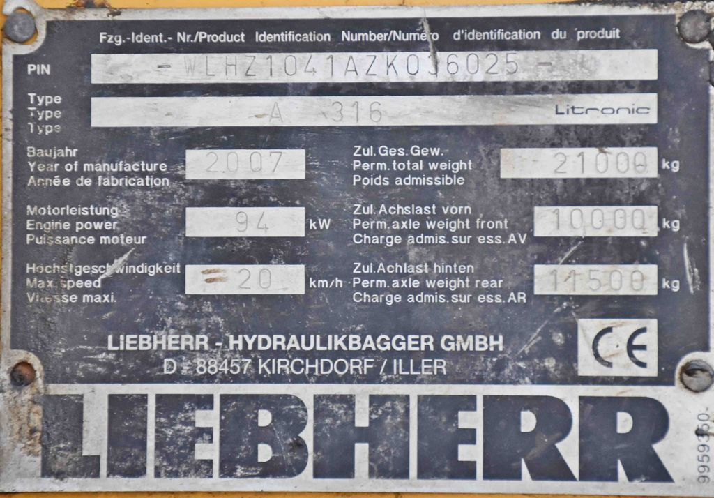 Kolesové rýpadlo Liebherr PELLE A316 * Umschlagbagger * Topzustand!: obrázek 13