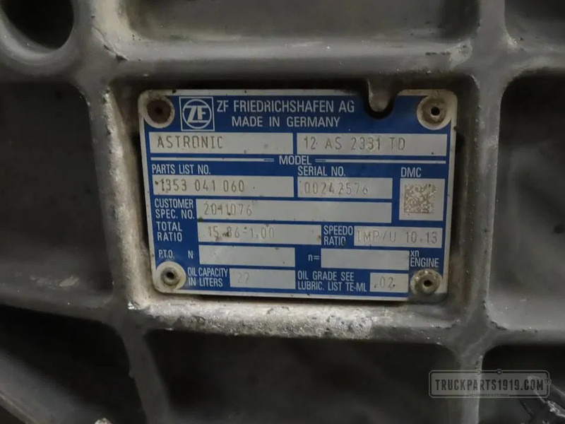 DAF 2011076 Versnellingsbak 12AS2331TD+IT3 - Převodovka pro Nákladní auto: obrázek 3 DAF 2011076 Versnellingsbak 12AS2331TD+IT3 - Převodovka pro Nákladní auto: obrázek 3