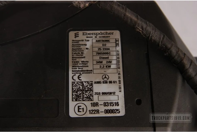 Eberspächer Heating, Ventilation & AC Standkachel MERCEDES-BENZ - Topení/ Ventilace pro Nákladní auto: obrázek 2 Eberspächer Heating, Ventilation & AC Standkachel MERCEDES-BENZ - Topení/ Ventilace pro Nákladní auto: obrázek 2