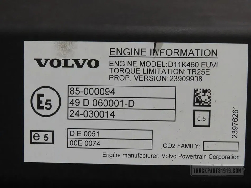 Volvo 23639097 Motor D11K460 E6 Volvo - Motor pro Nákladní auto: obrázek 3 Volvo 23639097 Motor D11K460 E6 Volvo - Motor pro Nákladní auto: obrázek 3