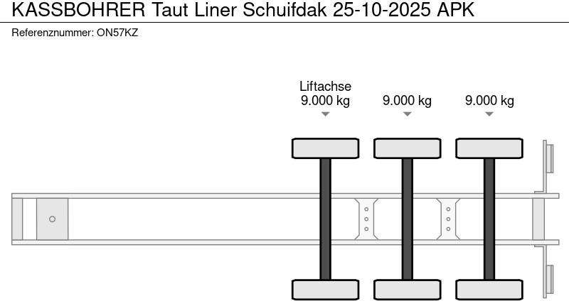 Plachtový návěs Kässbohrer Taut Liner Schuifdak 25-10-2025 APK: obrázek 11