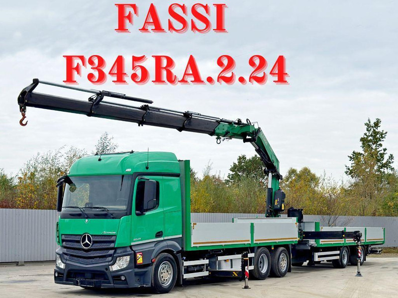 Mercedes-Benz ACTROS 2645* FASSI F345 RA 2.4/FUNK+Anhänger - Nákladní automobil valníkový/ Plošinový, Auto s hydraulickou rukou: obrázek 1 Mercedes-Benz ACTROS 2645* FASSI F345 RA 2.4/FUNK+Anhänger - Nákladní automobil valníkový/ Plošinový, Auto s hydraulickou rukou: obrázek 1