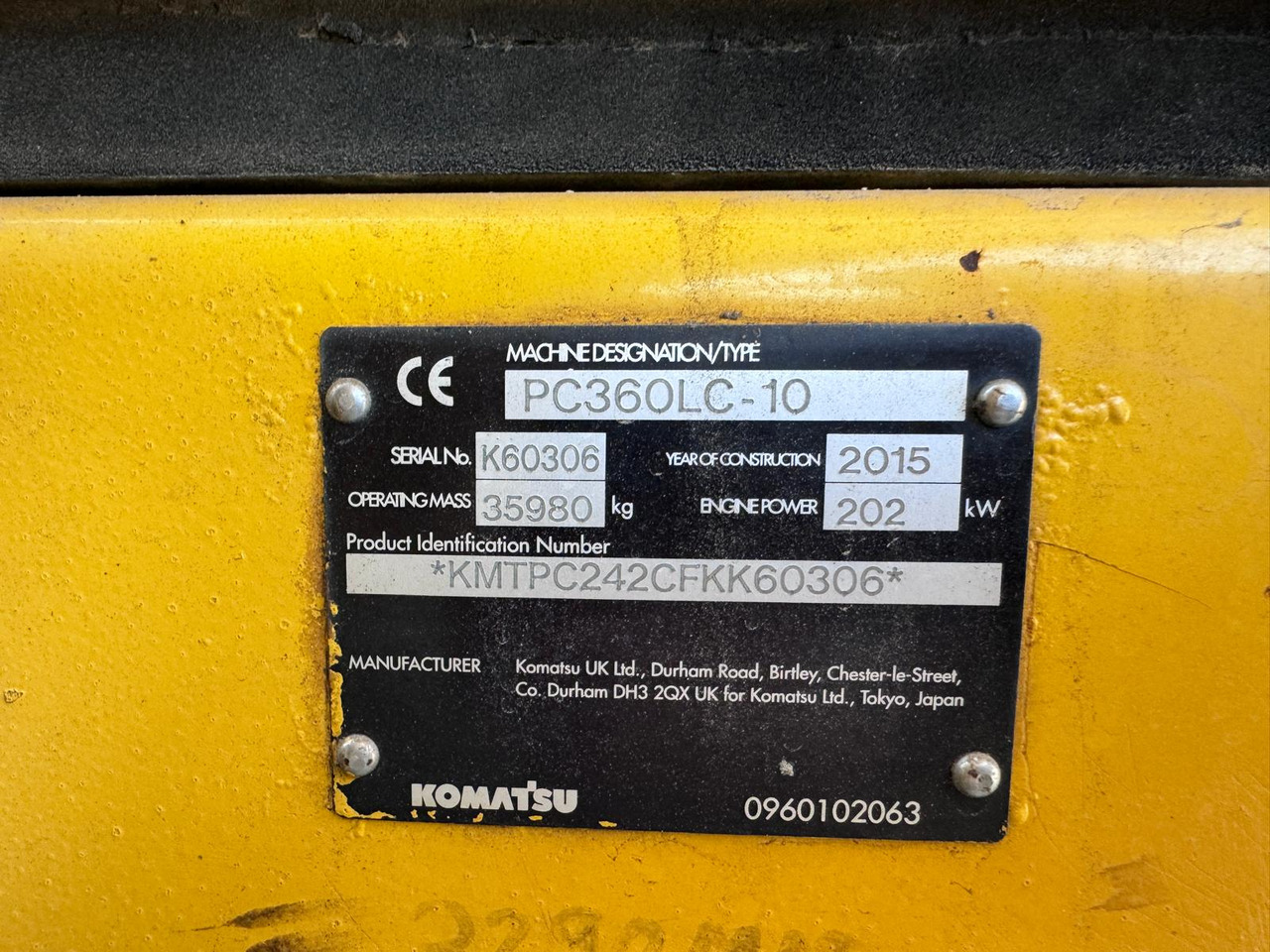 Pásové rýpadlo KOMATSU PC360 LC 10: obrázek 19